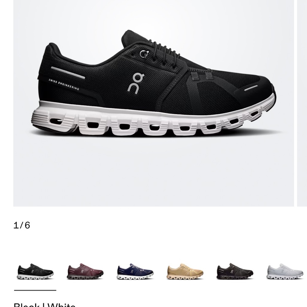 On Cloud Running Womens Shoes - Black and White